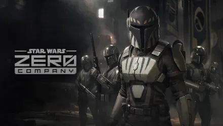 Star Wars: Zero Company 4K Ultra HD PC desktop wallpaper — armored soldier leads a squad through a dark, industrial corridor, promotional image for the video game.