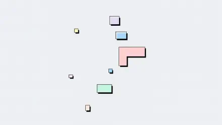 Clean abstract 4K Ultra HD PC desktop wallpaper showing pastel rectangles and squares floating on a soft pale background.