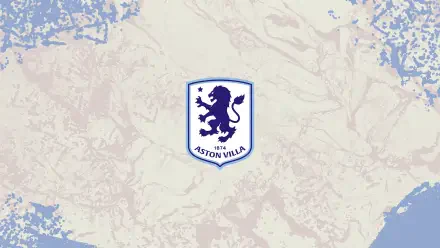 Aston Villa F.C. lion crest logo centered on a pale marbled background, 2K Quad HD PC desktop wallpaper.