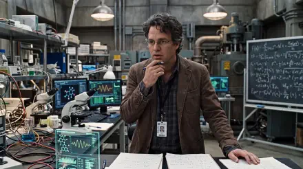 Bruce Banner, scientist and engineer, studies electronics in a high-tech laboratory, 5K Ultra HD desktop wallpaper background.