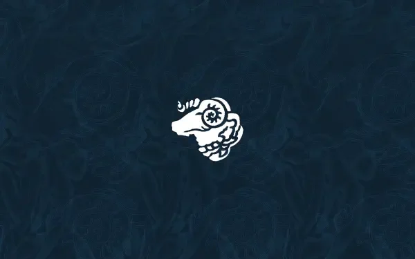 Derby County F.C. ram logo centered on textured dark navy background, 2K Quad HD PC desktop wallpaper and background.