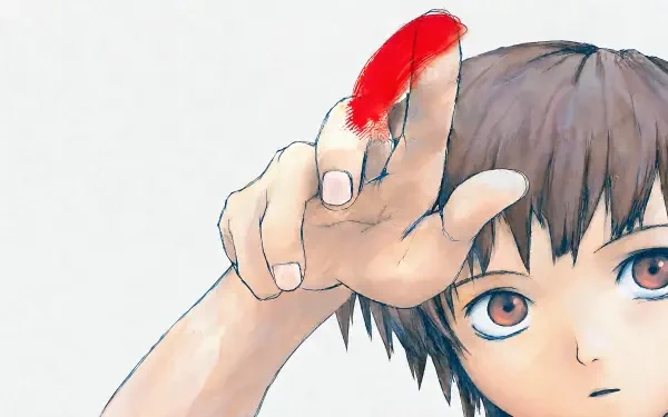 Close-up anime wallpaper of Lain Iwakura (Serial Experiments Lain): half her face and an outstretched hand reaching forward, 4K Ultra HD PC desktop background.