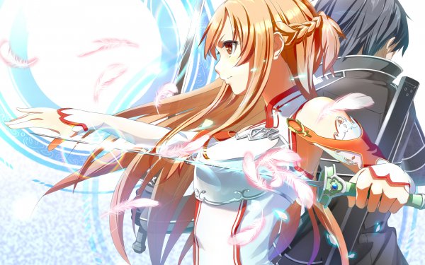 Anime Sword Art Online Asuna Yuuki Kirito Kazuto Kirigaya HD Wallpaper | Background Image