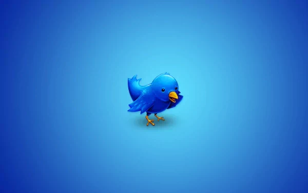 A vibrant HD desktop wallpaper featuring the iconic blue Twitter bird against a solid blue background, representing technology and social media themes.