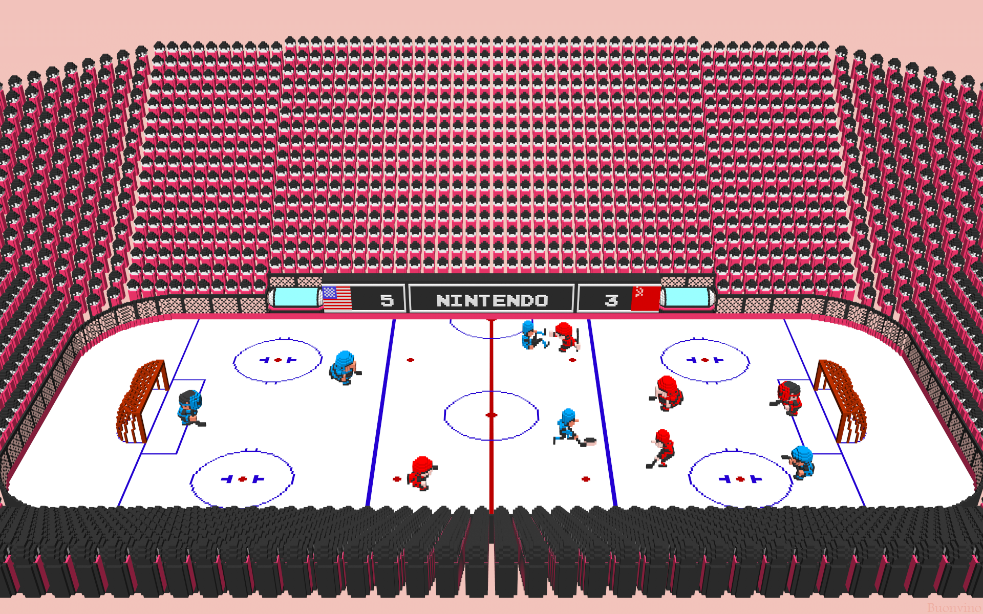 "Ice Hockey" (NES) 1988 by published by Nintendo