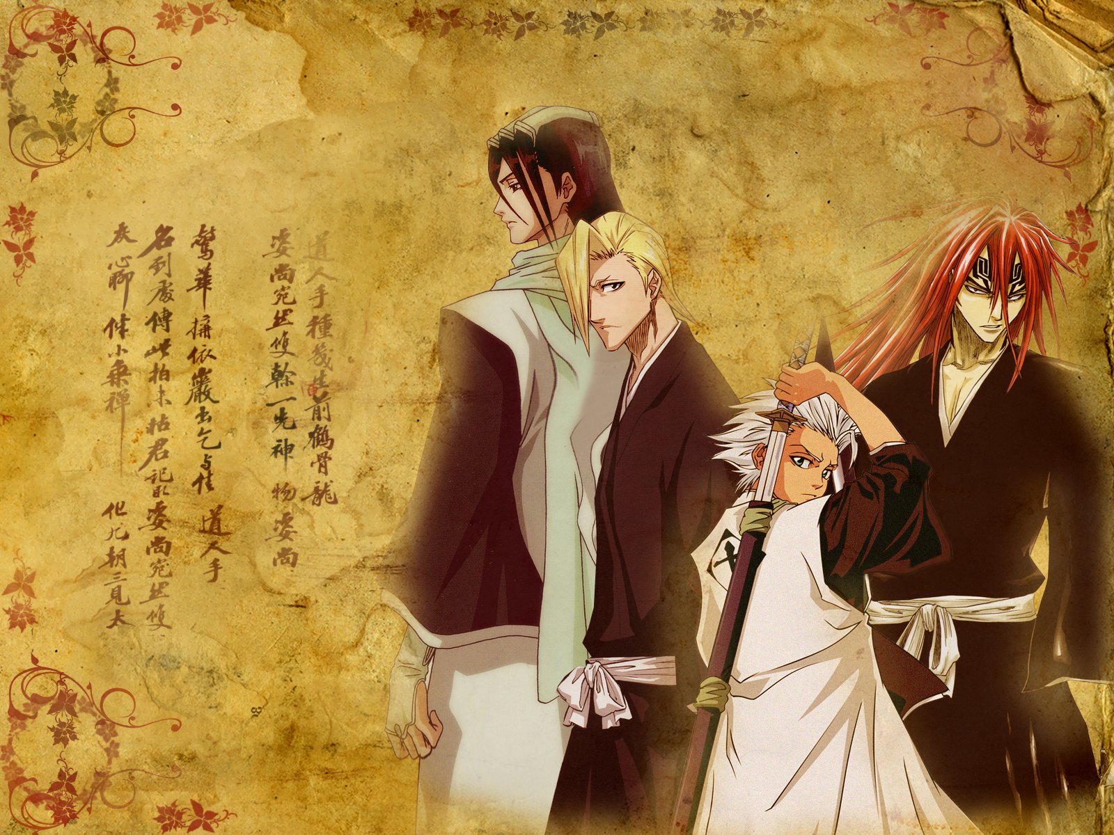 Download Izuru Kira Byakuya Kuchiki Renji Abarai Tōshirō Hitsugaya Anime Bleach Wallpaper