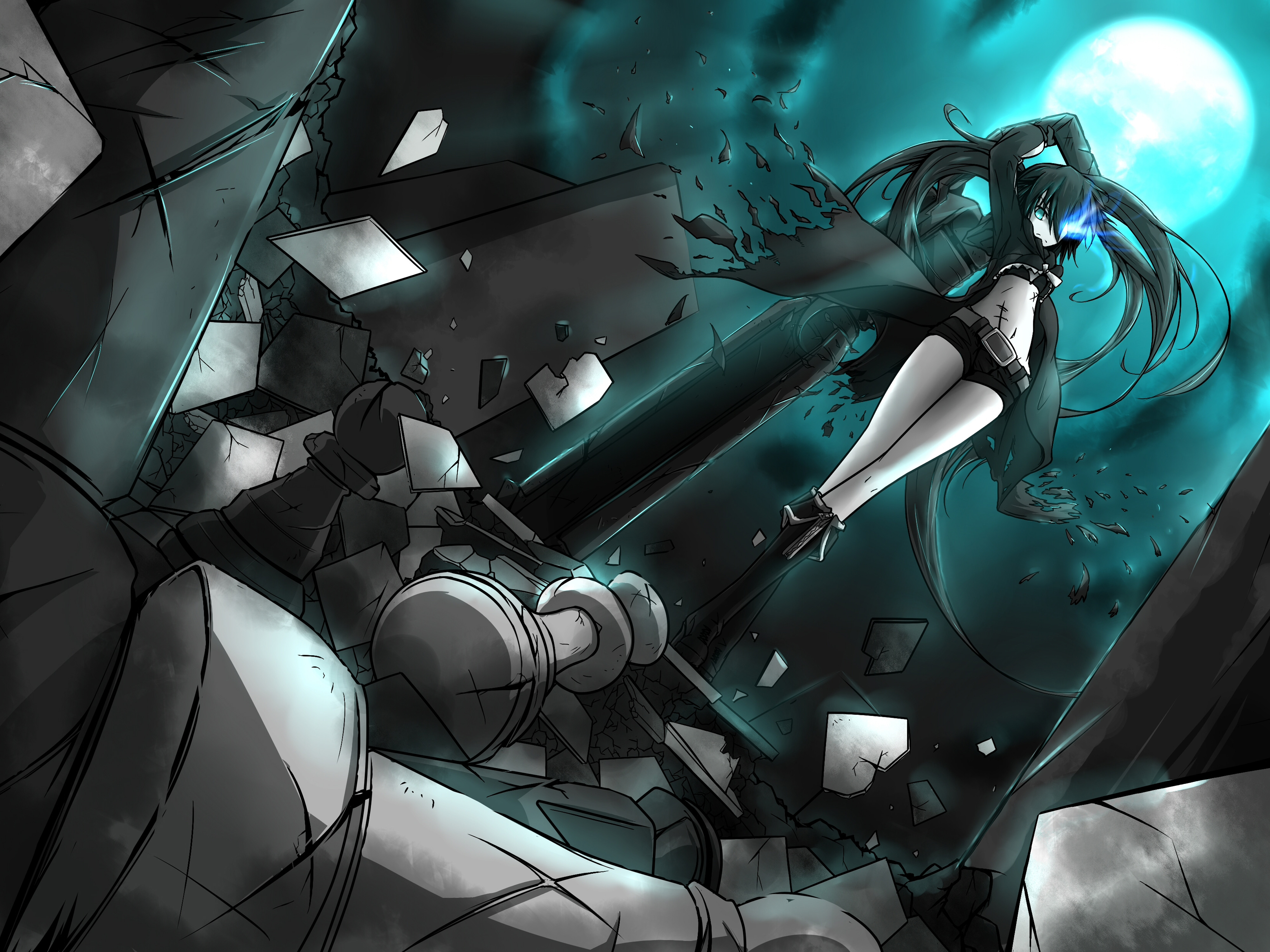 Black Rock Shooter 4k Ultra HD Wallpaper