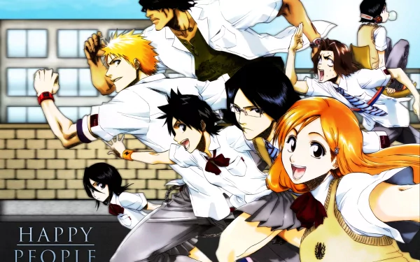 Uryu Ishida Orihime Inoue Yasutora Sado Tatsuki Arisawa Rukia Kuchiki Ichigo Kurosaki Anime Bleach HD Desktop Wallpaper | Background Image