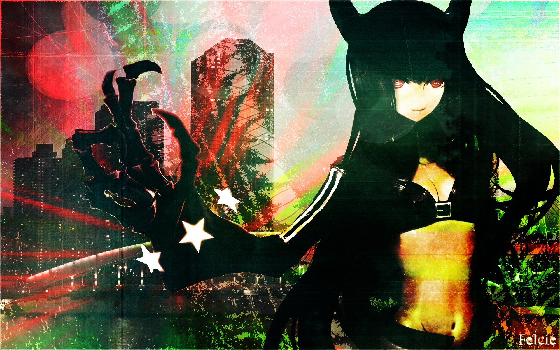 Download Black Gold Saw Anime Black Rock Shooter HD Wallpaper