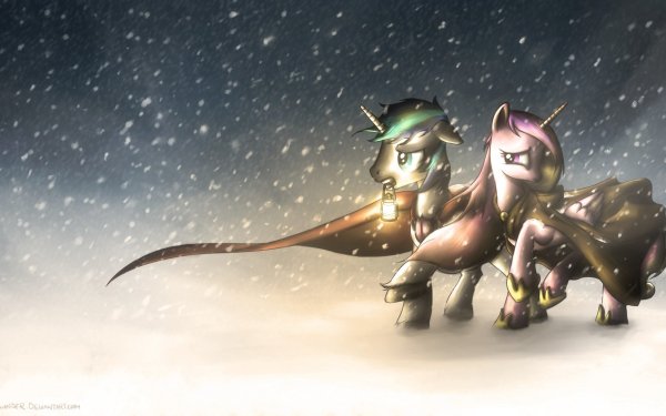 TV Show My Little Pony: Friendship is Magic My Little Pony Winter Snow Princess Cadance Shining Armor HD Wallpaper | Background Image