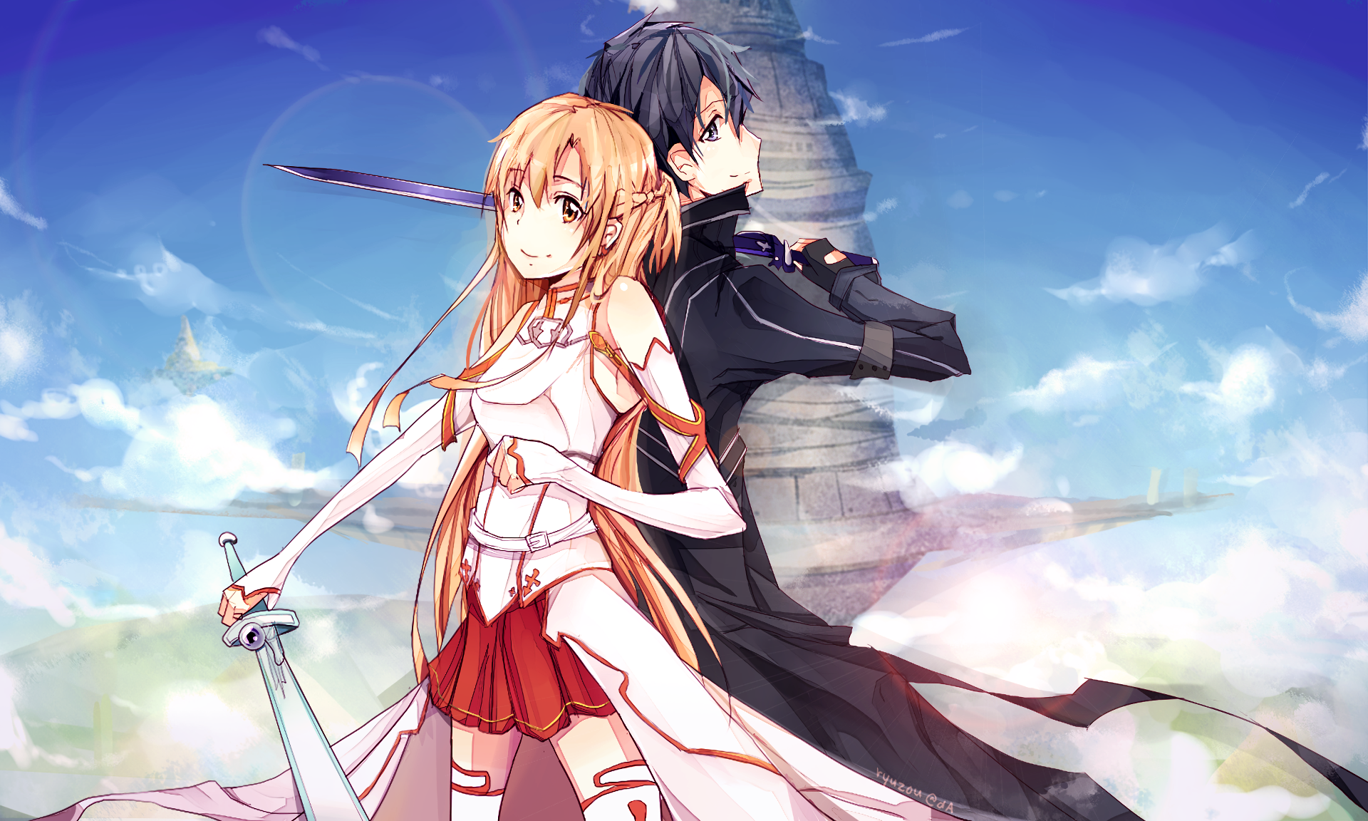 Sword Art Online Wallpaper 1920x1080 Kirito And Asuna