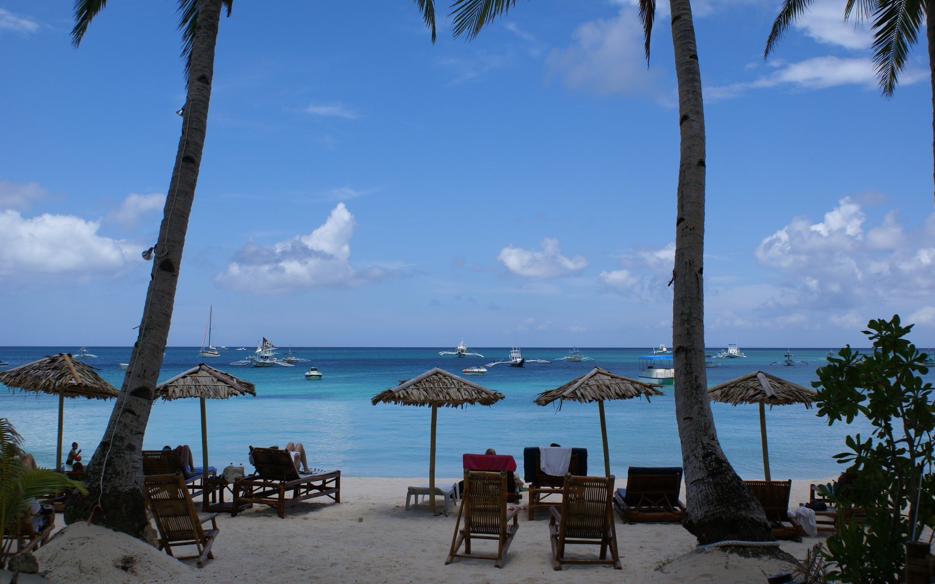 Download Chair Boat Ocean Beach Photography Tropical HD Wallpaper