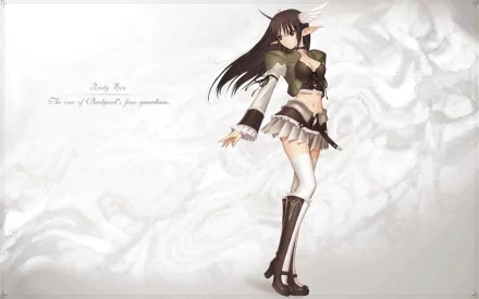 HD PC desktop wallpaper featuring an anime-style character from Shining Tears X Wind, dressed in a detailed outfit with a neutral, light-toned background.