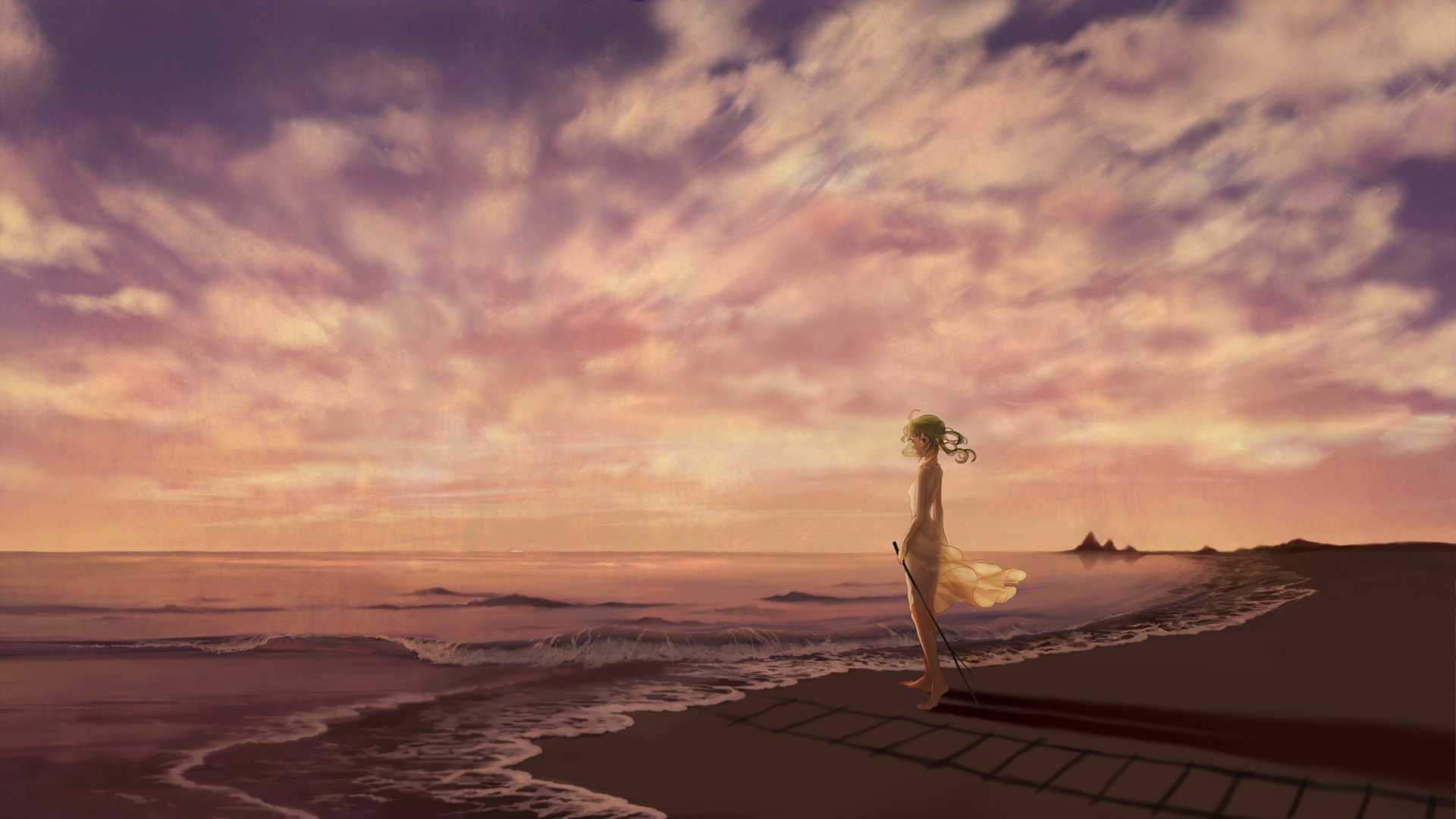 Download GUMI (Vocaloid) Sunset Anime Vocaloid Anime Sunset HD Wallpaper by Tomero