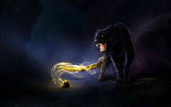 Fantasy Animal Fantasy Animals Panther Magic Magical HD Wallpaper | Background Image