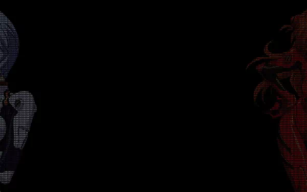 HD PC desktop wallpaper featuring stylized anime characters from Neon Genesis Evangelion with a dark background and contrasting blue and red color tones.