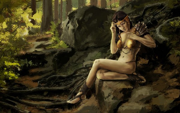 Fantasy Women Warrior Forest HD Wallpaper | Background Image