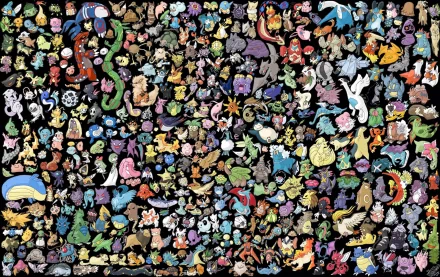 A vibrant HD desktop wallpaper featuring a collage of various Pokémon characters from the anime series, showcasing a diverse array of styles and colors.