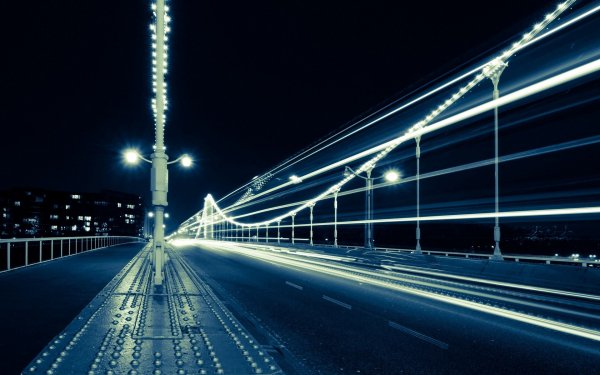 Photography Time-lapse Bridge Traffic Night Light Architecture HD Wallpaper | Background Image