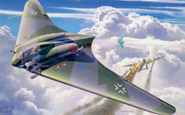 Military Horten Ho 229 Bombers Airplane Jet Fighter Fly Air Force Aircraft HD Wallpaper | Background Image