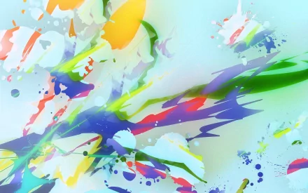 An abstract composition featuring vibrant colors and dynamic brushstrokes, creating an energetic and artistic HD desktop wallpaper and background.
