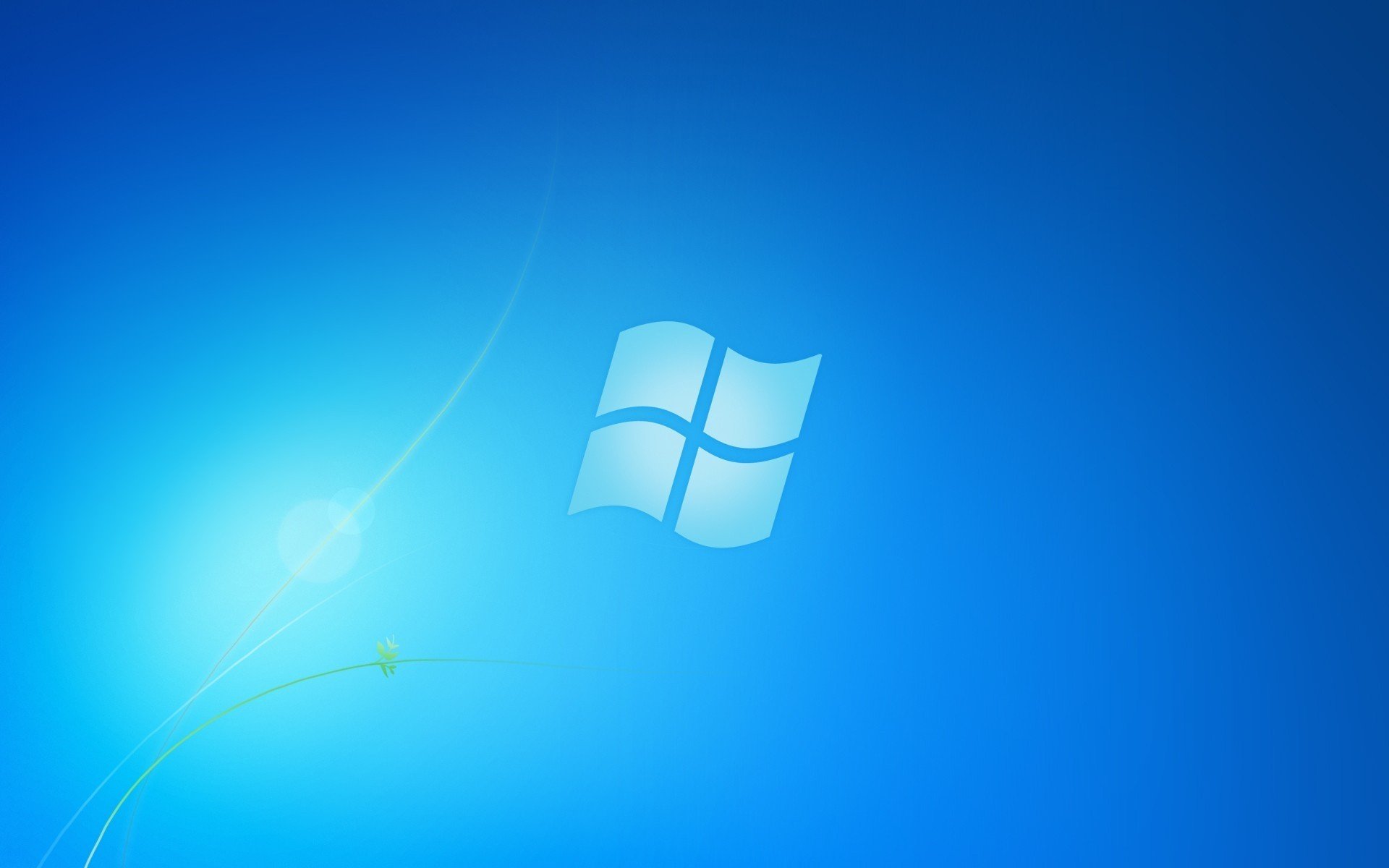 HD PC desktop wallpaper featuring the classic Windows logo on a bright blue background, representing technology and the Windows operating system.