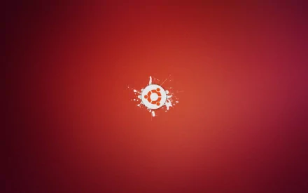 A vibrant HD desktop wallpaper featuring a striking red background with the Ubuntu logo at the center, embodying a modern technology aesthetic.