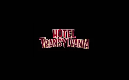 HD desktop wallpaper featuring the iconic Hotel Transylvania logo against a black background, capturing the fun and whimsical essence of the animated film.