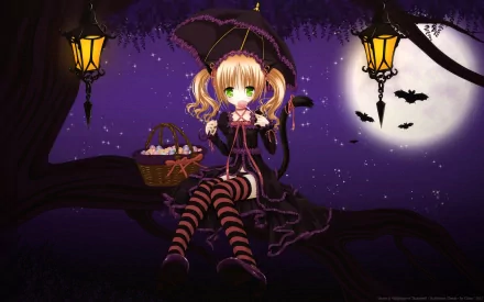 moon Anime halloween anime halloween HD Desktop Wallpaper | Background Image