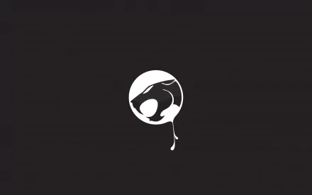 HD PC desktop wallpaper featuring the iconic black and white Thundercats (1985) logo from the animated TV show on a solid dark background.