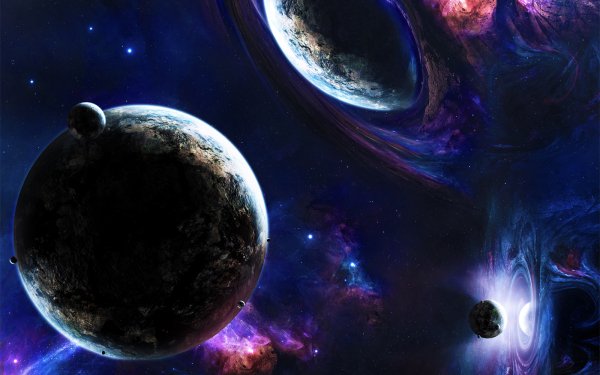 Sci Fi Planets Planet Black Hole Space Moon Star HD Wallpaper | Background Image