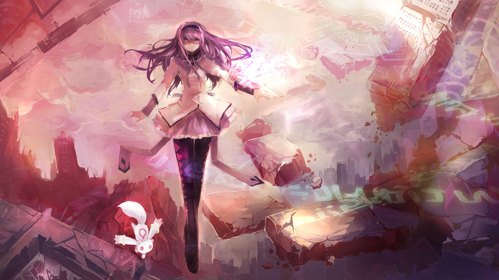 Download Kyuubey (Puella Magi Madoka Magica) Homura Akemi Anime Puella Magi Madoka Magica HD Wallpaper