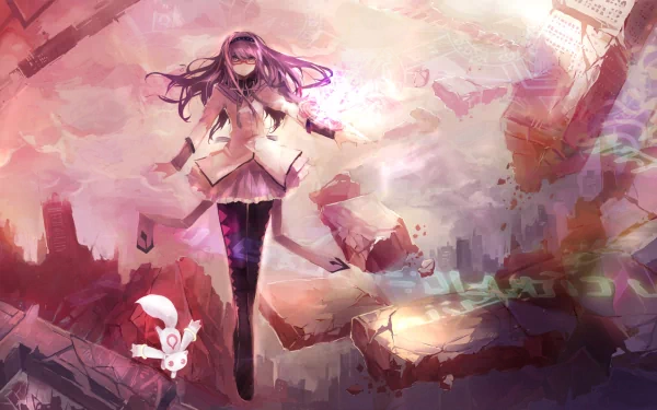 Kyuubey (Puella Magi Madoka Magica) Homura Akemi Anime Puella Magi Madoka Magica HD Desktop Wallpaper | Background Image