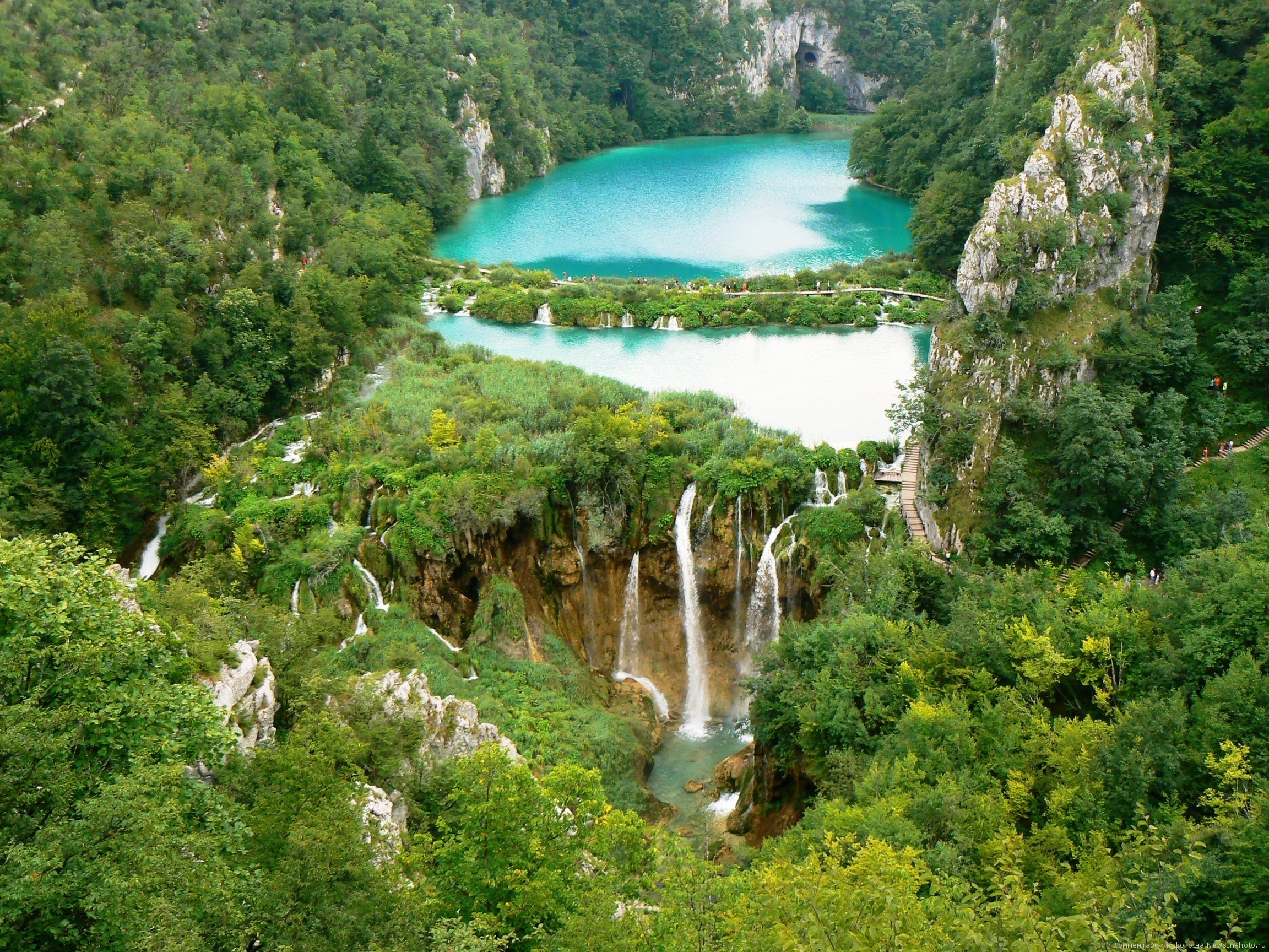 Waterfall in Plitvice Lakes National Park in Croatia