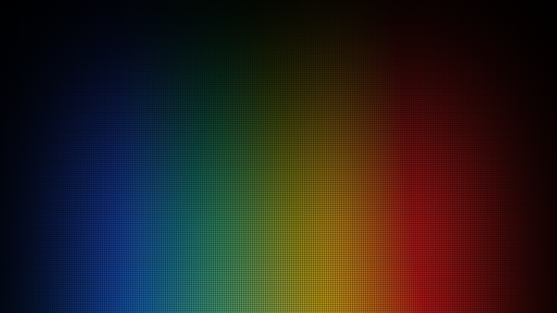 A vibrant abstract composition featuring a gradient of colors transitioning from blue to green, yellow, and red against a dark background, suitable as an HD desktop wallpaper.