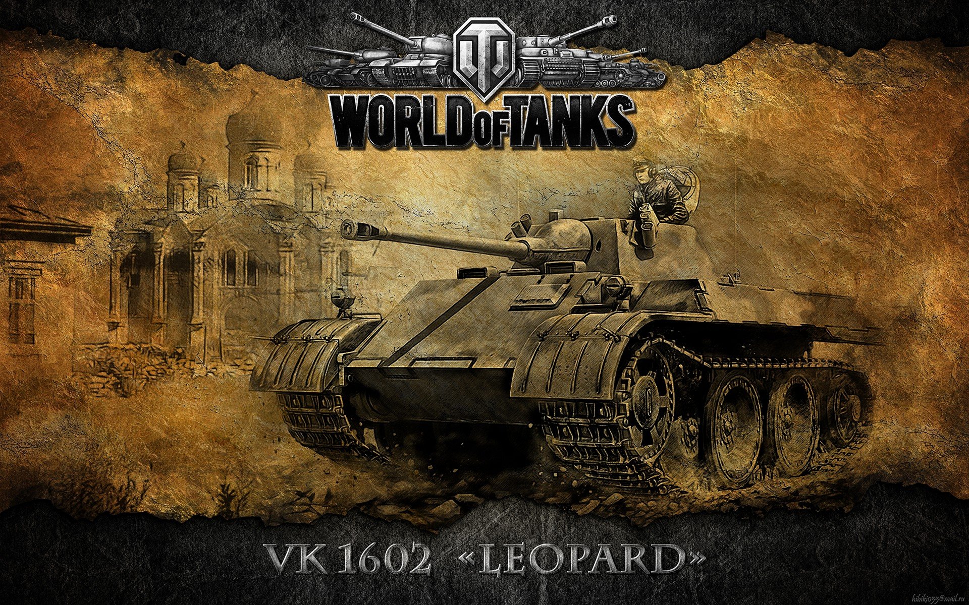 4K Ultra HD World of Tanks PC wallpaper featuring the VK 1602 Leopard tank set against a weathered, battle-worn background with the game logo displayed above.