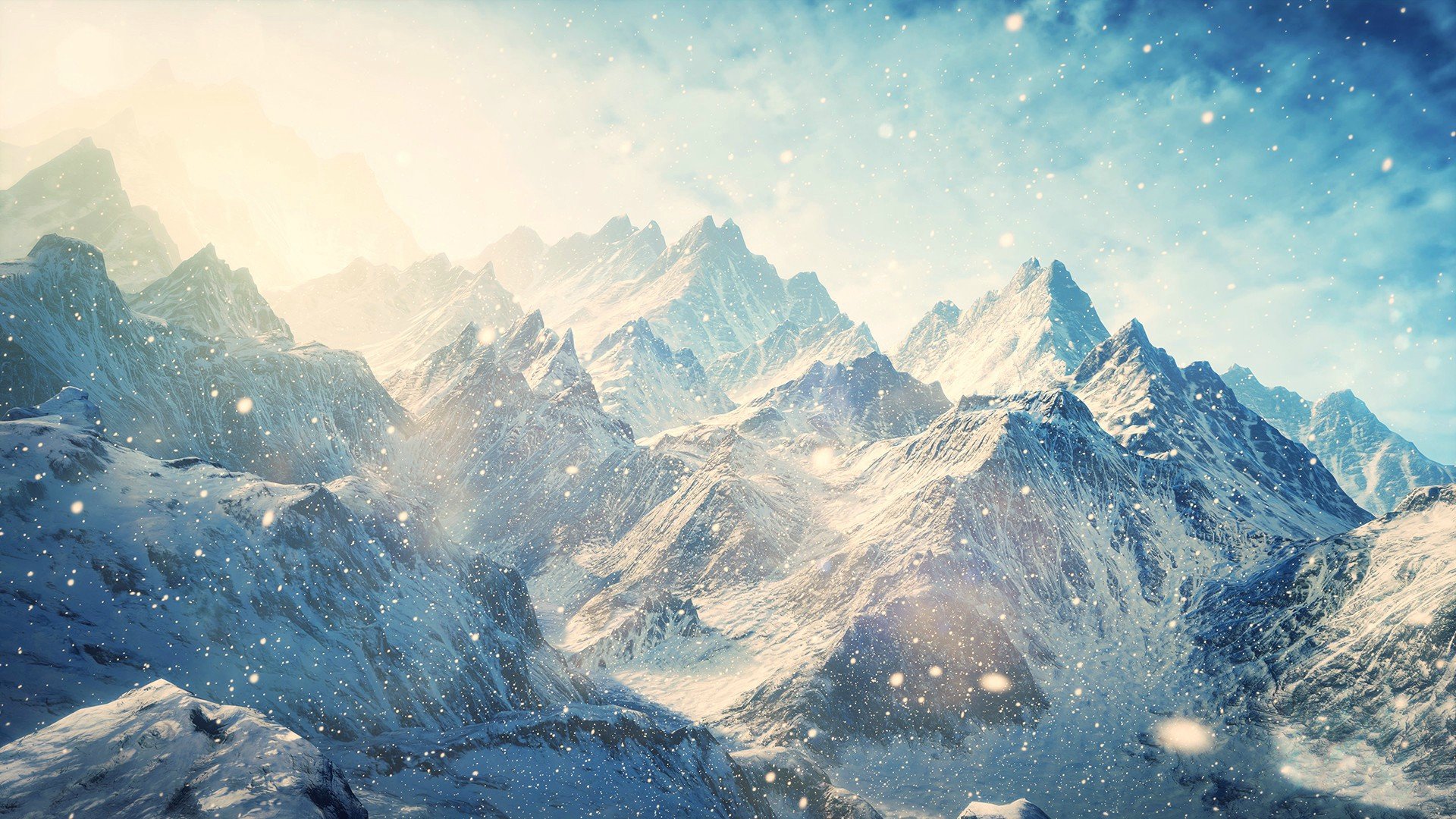 Majestic Snow-Capped Mountains HD Wallpaper, image size:1920x1080