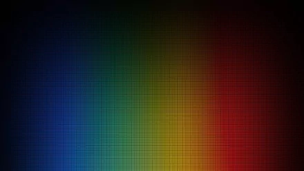 A vibrant abstract composition featuring a gradient of colors transitioning from blue to green, yellow, and red against a dark background, suitable as an HD desktop wallpaper.