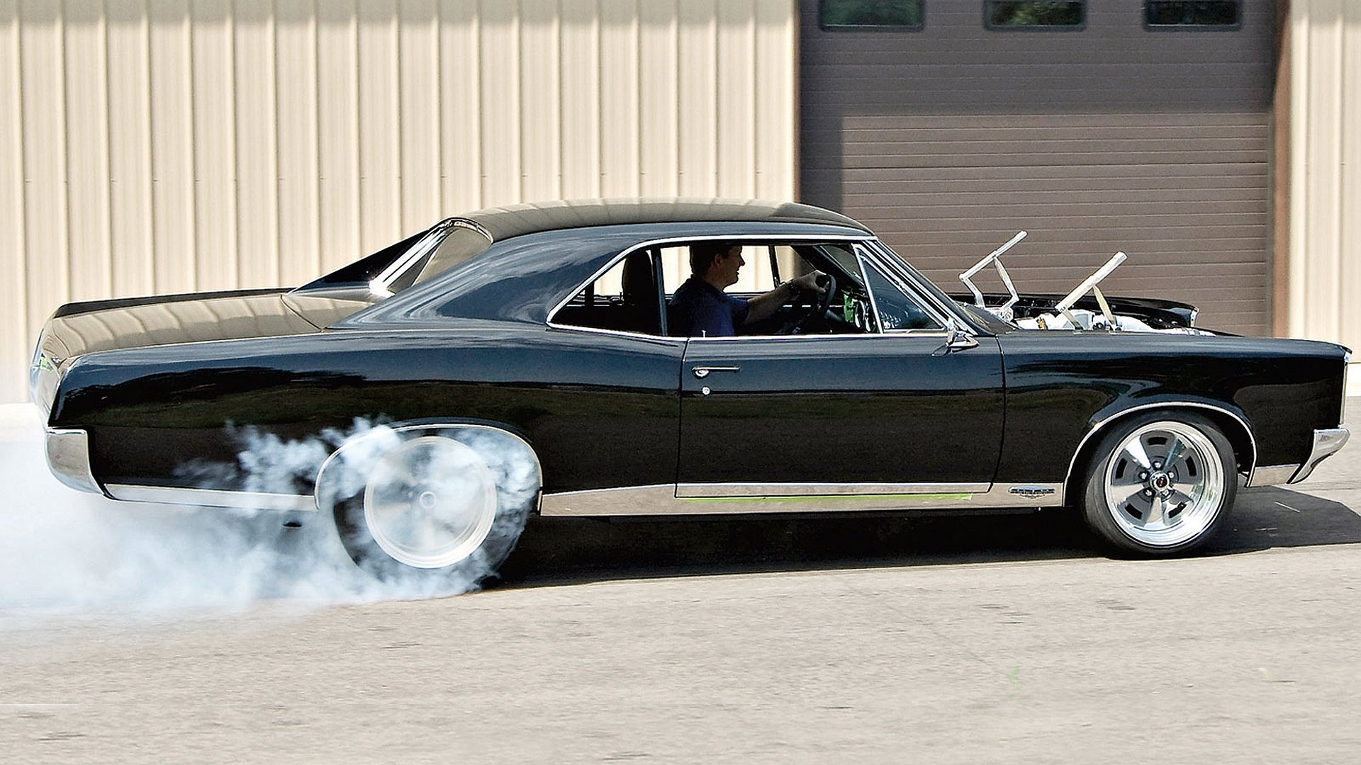Download Burnout Black Car Vehicle Pontiac HD Wallpaper