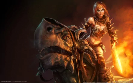 woman warrior Tyris Flare video game golden axe: beast rider fantasy HD Desktop Wallpaper | Background Image
