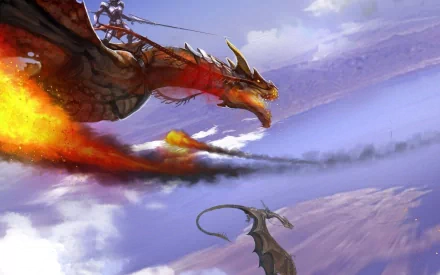 battle dragon rider wyvern fantasy dragon HD Desktop Wallpaper | Background Image