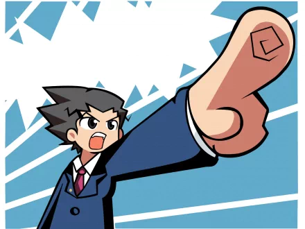 video game Phoenix Wright: Ace Attorney Anime character pointing HD Desktop Wallpaper | Background Image