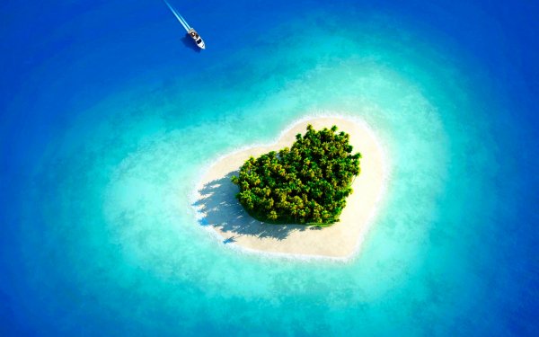 Earth Beach Tropical Island Heart Maldives Summer HD Wallpaper | Background Image