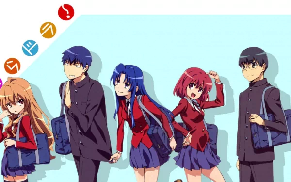 Ami Kawashima Minori Kushieda Taiga Aisaka Ryuuji Takasu Yusaku Kitamura Anime Toradora! HD Desktop Wallpaper | Background Image