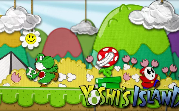 Shy Guy piranha plant Yoshi video game super mario world 2: yoshi's island HD Desktop Wallpaper | Background Image