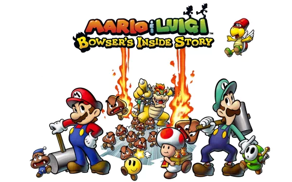 video game Mario & Luigi: Bowser's Inside Story Mario Luigi Bowser HD Desktop Wallpaper | Background Image