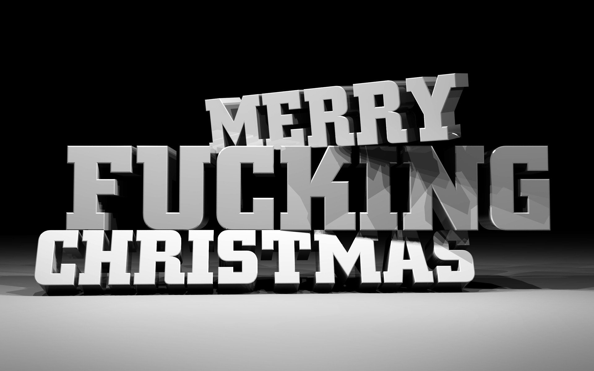 Bold text displaying Merry Fucking Christmas in a dynamic design, set against a dark backdrop. An HD desktop wallpaper celebrating the holiday spirit with a twist.