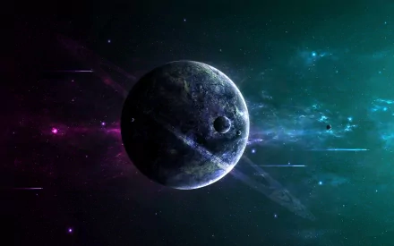 Sci Fi planetary ring HD Desktop Wallpaper | Background Image