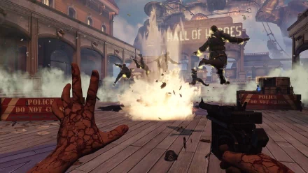 video game Bioshock Infinite Action explosion Combat HD Desktop Wallpaper | Background Image