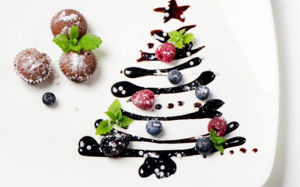 Feiertage Weihnachten Christmas Tree Himbeere Heidelbeere Süßigkeiten HD Wallpaper | Hintergrund